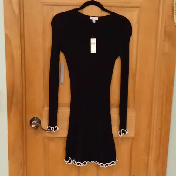 Monique Black Long Sleeve Knit Long Sleeve Noir Knit Dress